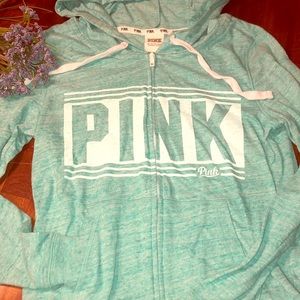 Light weight VS Pink zip-up hoodie, size s.